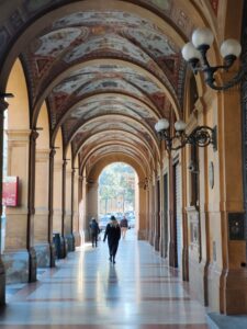 Walking along piazza Cavour
