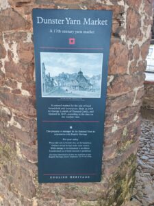 English Heritage Information Board at Dunster Yarn Market