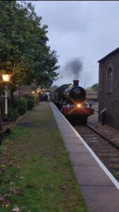 Autumn night at Dunster Station