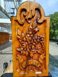 Wood carvings on upper deck