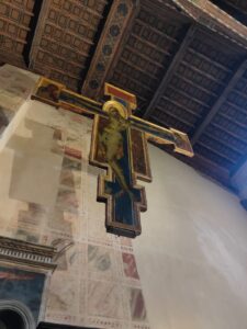 Cimabue's Crucifix at the entrance to the Rinuccini Chapel