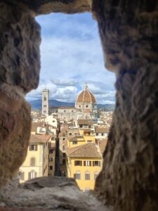 Looking out from the tower