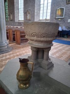 The medieval font dating from the 12th century