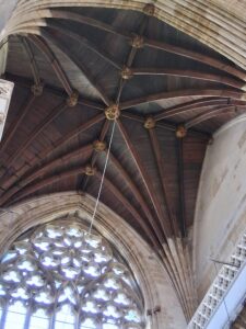 Wood vaulted ceiling of North Tower