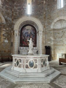 Inside the baptistery